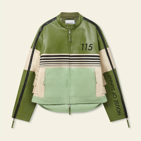 House of Sunny Racing Leather Jacket NWT
